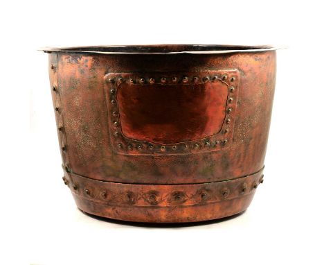 Victorian copper copper, circular with riveted seams, diameter 52cm.Condition report:Height is 33cm/ 13inches. It appears wat