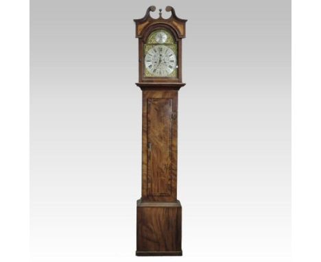 A George III mahogany cased longcase clock, the brass dial signed Robt. Donaldson, 8 Hinde Street W.I., the eight day movemen