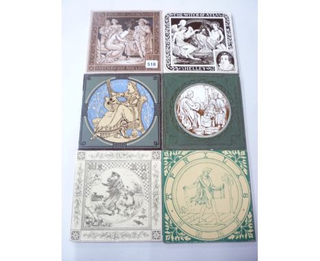 SIX MINTON TILES, Otnello relating his adventures, Aries, Aprilis, The Witch of Atlas - Shelley, Mayr Smith and Mayr Smith la