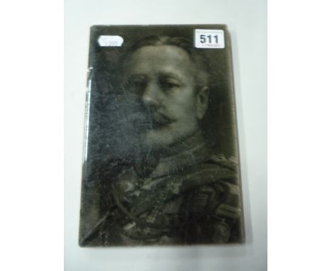 A CERAMIC TILE, portrait of Field Marshall Sir Douglas Haig modelled by Geo Cartlidge, approximately 15cm x 23cm (some losses