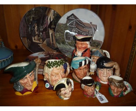 EIGHT ROYAL DOULTON CHARACTER JUGS, 'The Walrus and Carpenter' D6608, 'Capt Henry Morgan' D6510, 'Bacchus',  D6505 etc, toget