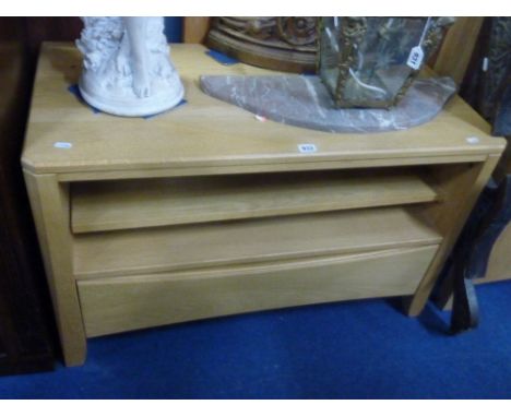 A MODERN 'ERCOL' TV STAND, with lower drawer