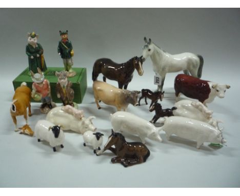 A COLLECTION OF BESWICK ANIMALS, to include Jersey Bull Ch Dunsley Coyboy No. 1422,  Hereford Bull Ch of Champions No. 1363, 