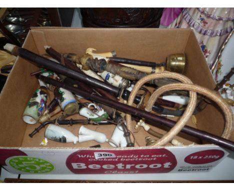 VARIOUS CERAMIC PIPE BOWLS, and long stemmed pipes to include bone, treen etc (mostly af) 