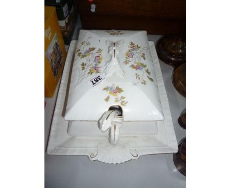 A JOHN MADDOCK & SONS TUREEN, STAND AND LADLE
