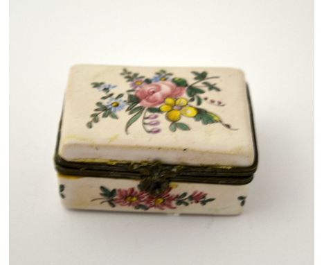 A FRENCH FAIENCE SNUFF BOX AND COVER, 'V P' and 'France' to base