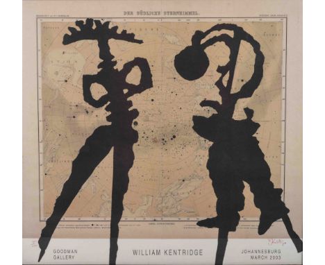 William Joseph Kentridge (South African 1955-) GOODMAN GALLERY EXHIBITION POSTER MARCH 2003 offset lithograph, signed and num