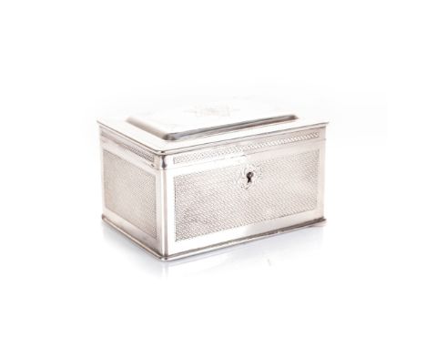 A GERMAN ELECTROPLATE ETROG BOX, BERNDORF ALPACCA SILBER, 1887 - 1891 of rectangular form with overall engine-turned decorati