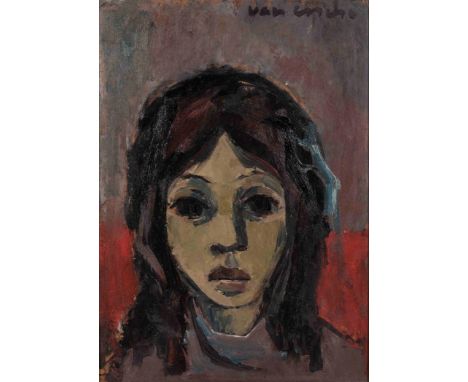 Maurice Charles Louis van Essche (South African 1906-1977) PORTRAIT OF A GIRL signed oil on board 35 24,5cm