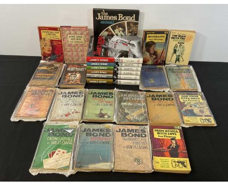 A collection of Ian Fleming's JAMES BOND novels, early editions from the 1950's and 60's including LIVE AND LET DIE (1958, Th