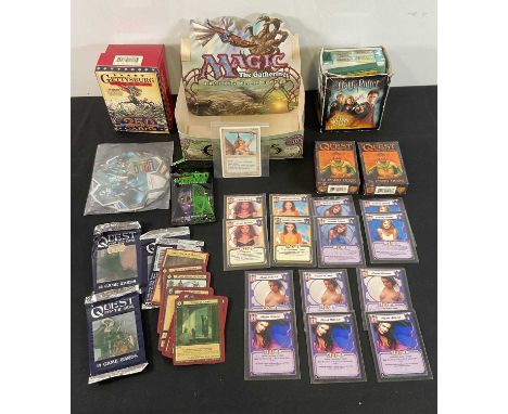 A group of mixed trading cards and stickers to include bootlegged 'celebrity' Legend of the Five Rings cards, Harry Potter st
