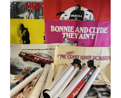 A selection of UK Quad film posters for various comedy films to include: BLAZING SADDLES / MONTY PYTHON AND THE HOLY GRAIL (1