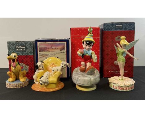 A group of 4 Walt Disney ceramic figures comprising Walt Disney Showcase Collections - Tinkerbell "Let your Dreams Fly" (2005