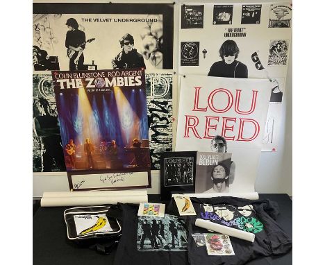 ROCK MUSIC MEMORABILIA - A group of Loud Reed and The Velvet Underground memorabilia to include commercial posters, tour prog