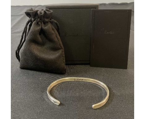 A prototype solid sterling silver bracelet produced by PENNYROYAL JEWELRY for PAUL MCCARTNEY merchandise c. 2016 with Blackbi