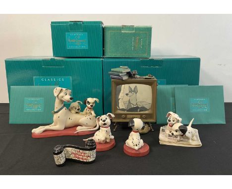 WALT DISNEY COLLECTORS CLASSICS - A ceramic figure group featuring the 101 Dalmatians comprising "Patient Perdita", complete 
