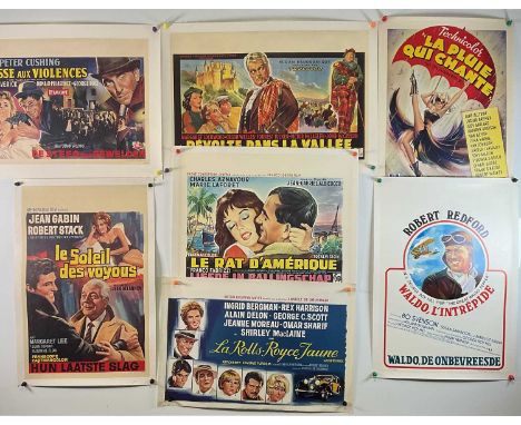 A large group of Belgian 'affiche' movie posters for various films including: LE RAT D'AMERIQUE (THE RAT TRAP) (1963), THE FL