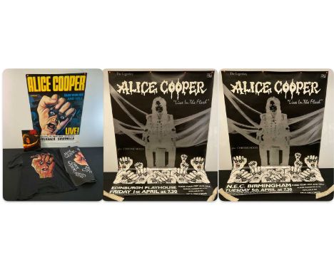 ALICE COOPER RAISE YOUR FIST AND YELL - A group of advertising material for the 1988 Alice Cooper album and tour comprising t