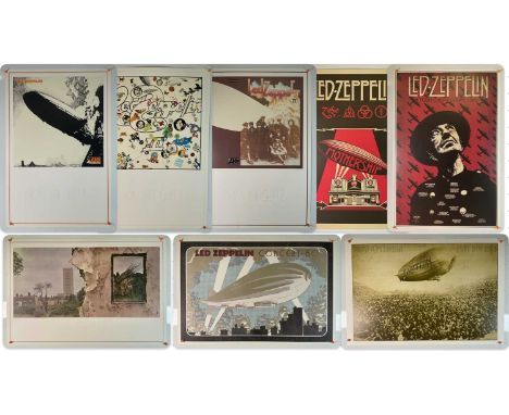 LED ZEPPELIN - A group of eight lithographs reproducing the first IV Led Zeppelin album covers and tour posters on premium 26