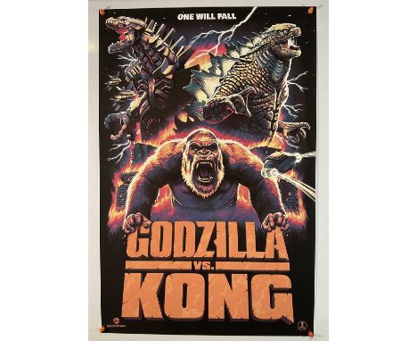 GODZILLA VS. KONG (2022) alternative movie poster by artist Tom Walker, limited edition print 3/15 and signed in pencil, 91cm