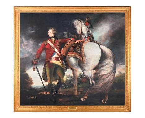 AFTER SIR JOSHUA REYNOLDS  THE PRINCE OF WALES, LATER KING GEORGE IV A decorative print on canvas  300 x 270cm (118 x 106¼ in