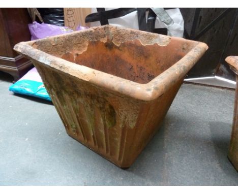 A square terracotta planter made in Italy 53cm square, 40cm H