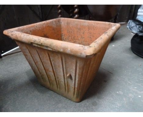 A square terracotta planter made in Italy 53cm square, 40cm H