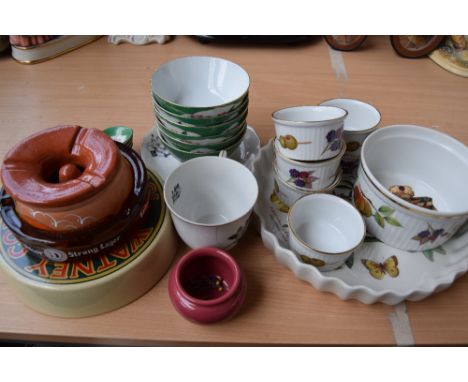 A qauntity of china including an Elizabethan china part coffee set of pink floral design, various pieces of breweryana, Royal