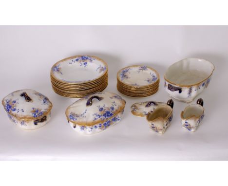 A Royal Doulton earthenware part dinner service 'Sorrento' pattern, including dinner plates, dessert plates, side plates, tur
