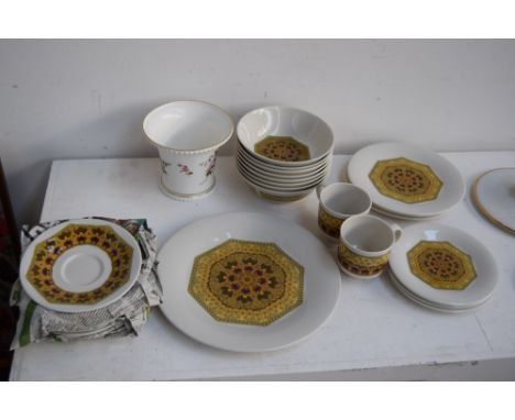 A Royal Doulton 'Parquet' pattern part dinner service including cups, saucers, plates, bowls and tureens
