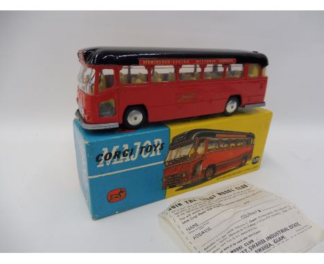 A boxed Corgi Major Toys no. 1120 Midland Red Motorway Express Coach Birmingham to London, with club leaflet.