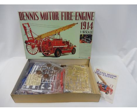 A boxed 1/16th scale model kit of a 1914 Dennis Fire Engine.