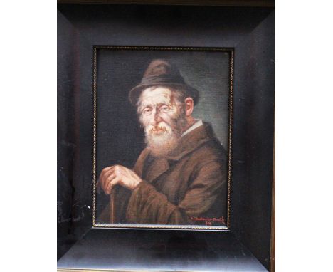L. Judavich-Paneth around 1910, portrait of a jewish man , oil on canvas, framed. 21x16 cm 