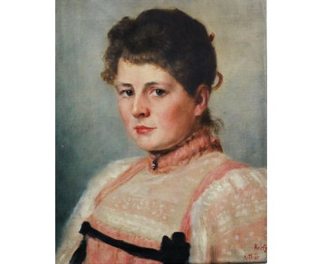 Arthur Kurtz (1860-1917), Portrait , oil on canvas, signed. 43x34 cm 