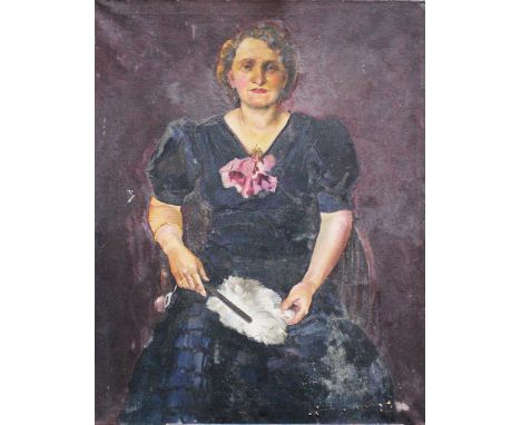 Artist around 1920 , Portrait of a lady, oil on canvas. 110x88 cm 