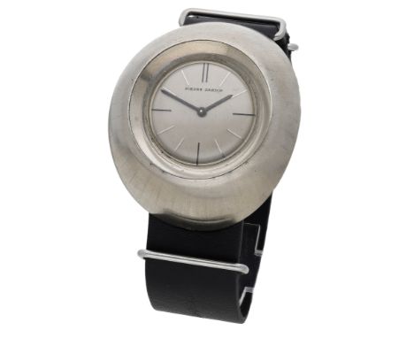 Pierre Cardin / Jaeger. A stainless steel elongated domed curved wristwatch, PC116, Espace Collection, circa 1971. Movement: 