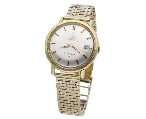Omega. A gold automatic wristwatch with date, Chronometer Constellation, circa 1963. Movement: cal. 561, automatic, 24 jewels