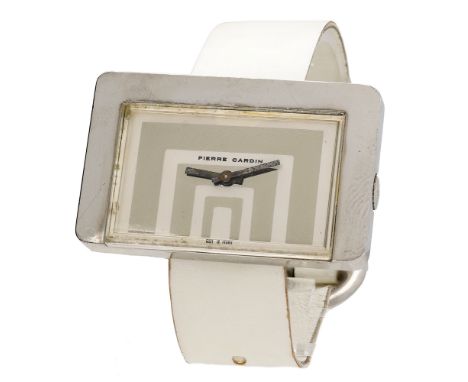 Pierre Cardin / Jaeger. A stainless steel rectangular wristwatch, PC118, Espace Collection, circa 1971. Movement: cal. 36, ma