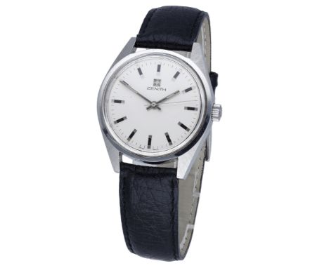 Zenith. A stainless steel wristwatch, Ref. 01.1530.360, circa 1975.  Movement: cal. 2572, manual winding, 17 jewels. Dial: si