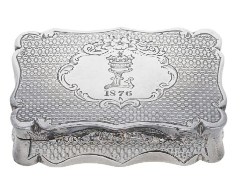 Of Indian Colonial interest: A Victoria silver snuff box, retailed by Hamilton & Co., Calcutta, of shaped rectangular form, t