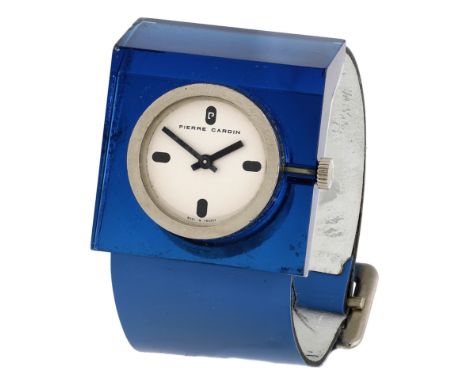 Pierre Cardin / Jaeger. A stainless steel and acrylic driver’s rectangular wristwatch, PC111, Espace Collection, circa 1971. 