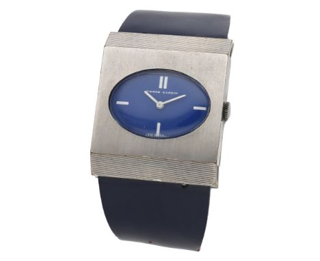 Pierre Cardin / Jaeger.  A stainless steel rectangular wristwatch, PC103, Espace Collection, circa 1971. Movement: cal. 36, m