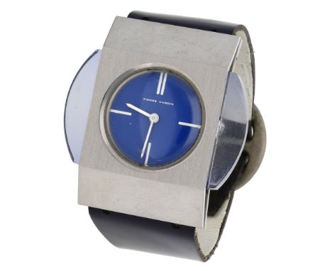 Pierre Cardin / Jaeger. A stainless steel and acrylic curved rectangular wristwatch, PC106, Espace Collection, circa 1971. Mo
