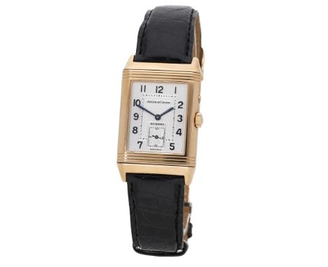 Jaeger-LeCoultre. A pink gold dual time rectangular wristwatch, Ref. 270.2.54, Reverso, Night &amp; Day, circa 2000. Movement