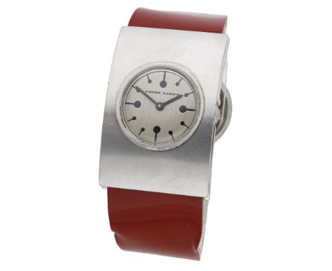 Pierre Cardin / Jaeger. A stainless steel rectangular wristwatch, PC105, Espace collection, circa 1971. Movement: cal. 36, ma