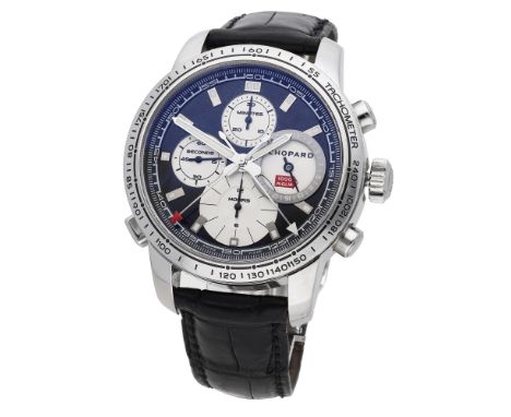 Chopard. A stainless steel split chronograph wristwatch, Ref. 16/8995, No. 72/1000, Mille Miglia 1000, circa 2008. Movement: 