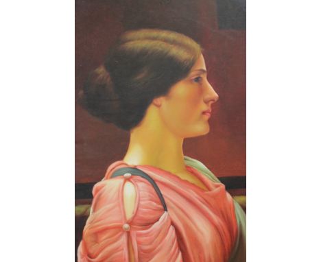 20th Century SchoolHead and shoulders portrait of a young ladyOil on canvasUnsigned 92cm x 61.5cm 