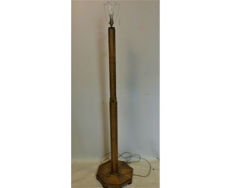 An Art Deco walnut standard lamp 
