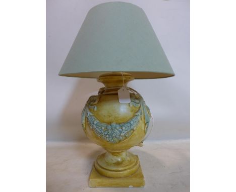 A 20th century Italian painted plaster table lamp, H.38cm 