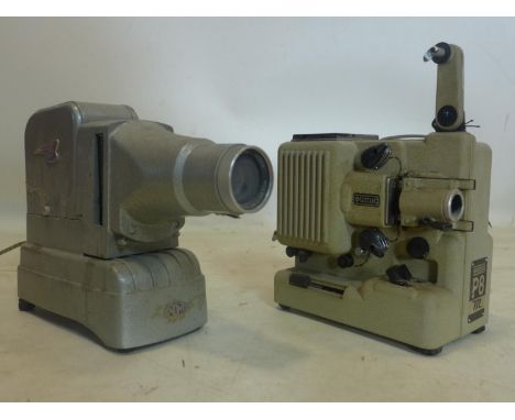 Two vintage projectors to include Eumig p8 and Gnome alphax major, together with a screen and films 